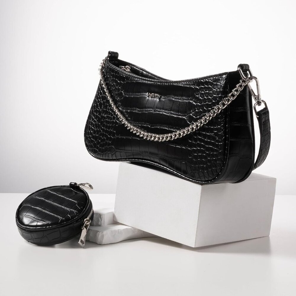 Shoulder Bag for Women Leather Small Purse Crocodile Pattern Clutch handbags - Picture 5 of 7